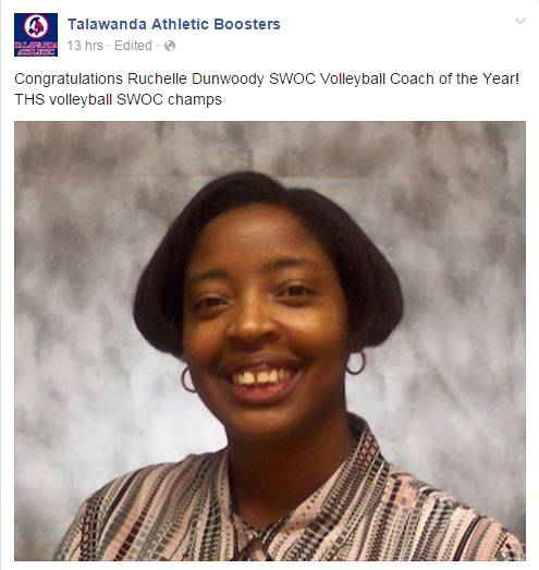 Coach Ruchelle Dunwoody named SWOC Volleyball Coach of the Year!