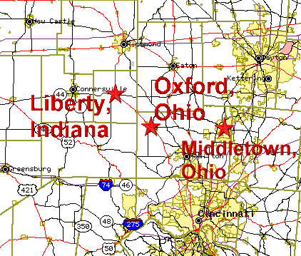 Map of Oxford and Liberty