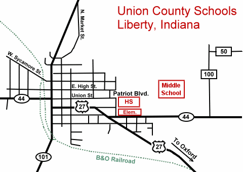 Map of Liberty, IN