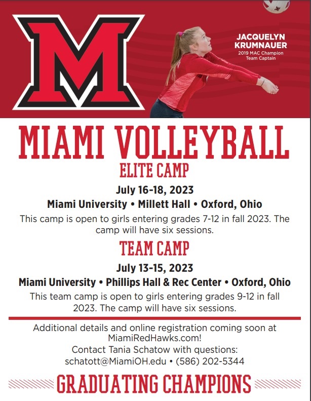Miami University Camp Flyer 2023